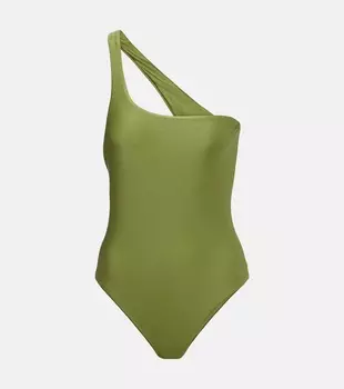 Купальник Evolve с одним плечом Jade Swim, Sage Green Sheen