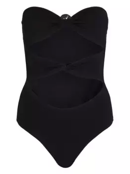 Купальник Fan Charm без бретелей KARL LAGERFELD, черный