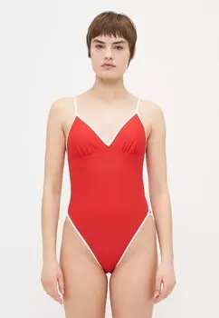 Купальник FLAT POP BINDING ONE PIECE Hollister Co., светло-красный