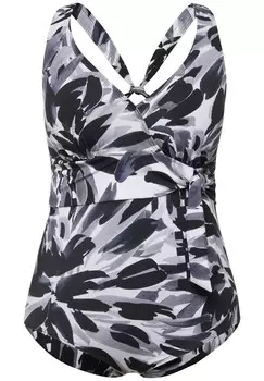 Купальник FLORAL HALTER NECK Ulla Popken, черный