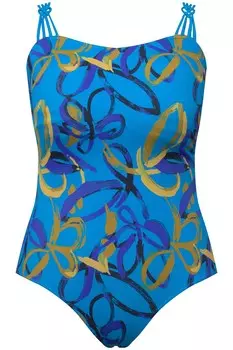 Купальник-футболка Ulla Popken, цвет Blue/Dark blue