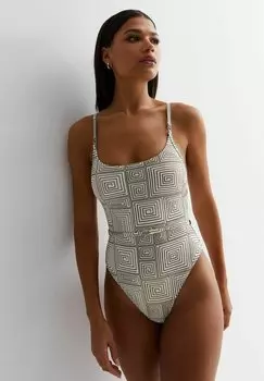 Купальник GEOMETRIC PRINT New Look, цвет white pattern