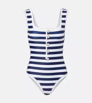 Купальник Grace в полоску Same, Navy Cream Stripe/White