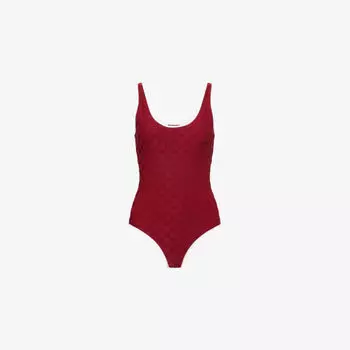 Купальник Gucci Lido с жаккардовым узором, красный