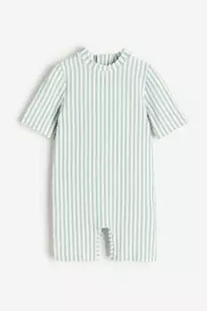 Купальник H&amp;M UPF 50, светло-бирюзовый/белый