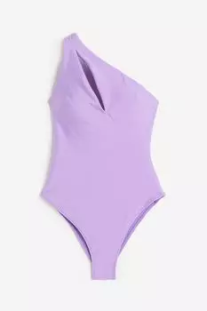Купальник H&M High-leg One-shoulder, сиреневый
