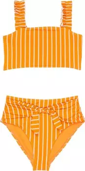 Купальник HABITUAL girl Stripe Ruching Two-Pieces Swim, оранжевый