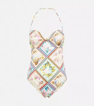 Купальник Halcyon с цветочным принтом ZIMMERMANN, разноцветный