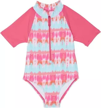 Купальник Hatley Kids Summer Tie-Dye Rashguard One-Piece, розовый