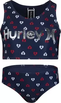 Купальник Hurley Kids Two-Piece Racerback Bikini Swim Set, цвет Midnight Navy