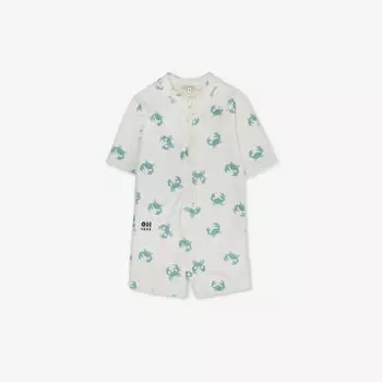 Купальник из эластичного переработанного полиэстера с графическим принтом и короткими рукавами 9 месяцев - 5 лет Liewood, цвет crab / sandy