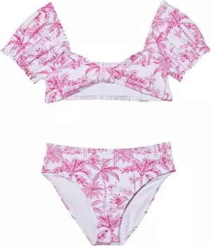 Купальник Janie and Jack Recycled Flamingo Toile Two-Piece Swimsuit, цвет Magenta Flamingo Toile