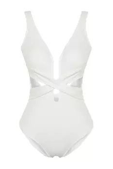 Купальник - Экрю - Однотонный Trendyol