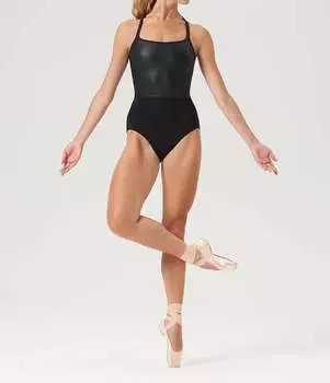 Купальник-комбинезон с двумя бретелями черного цвета Bloch