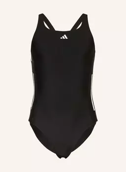 Купальник кроя 3 полоски Adidas, черный