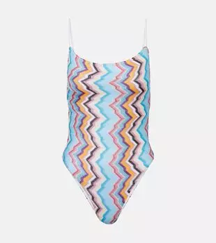 Купальник ламе с зигзагообразным узором Missoni, разноцветный