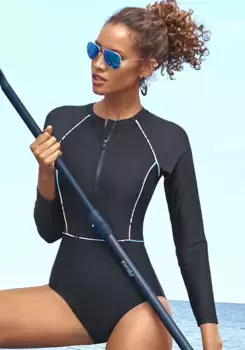 Купальник LASCANA ACTIVE "Janni" с длинными рукавами идеально подходит для сапсерфинга, черный