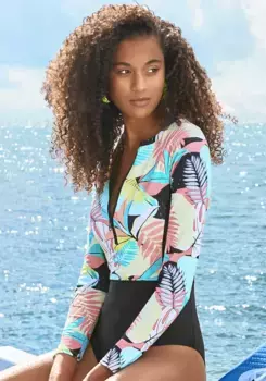 Купальник LASCANA ACTIVE "Layne" с длинными рукавами идеально подходит для сапсерфинга, желтый