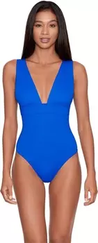 Купальник Lauren Ralph Lauren Beach Club Solids Modern V-Neck One-Piece, цвет Royal