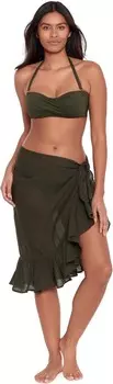 Купальник Lauren Ralph Lauren Beach Club Solids Ruffle Pareo, цвет Green 1