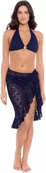 Купальник Lauren Ralph Lauren Crochet Ruffle Pareo, цвет Blue 1
