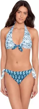 Купальник Lauren Ralph Lauren Indigo Print Mix Tie Front Halter Bra, цвет Multicolor