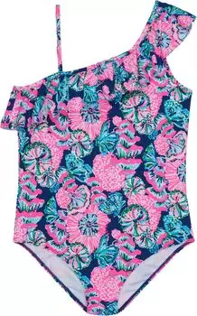 Купальник Lilly Pulitzer Zita Swimsuit UPF 50+, цвет Oyster Bay Navy Shroom/A View