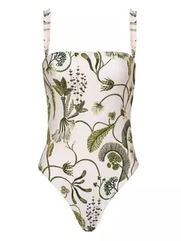 Купальник Limn Algae с цветочным принтом Agua By Agua Bendita, бежевый