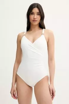 Купальник LOGO TRIM SURPLICE цельный Michael Michael Kors, белый