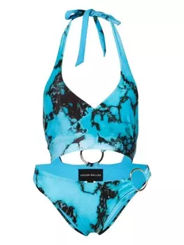 Купальник Louisa Ballou Starburst с вырезом, синий