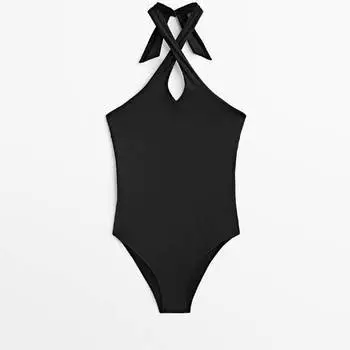 Купальник Massimo Dutti Halter, черный