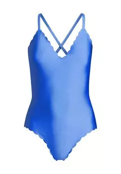 Купальник Мелина, гофрированный низ, высокий крой, женский Manguun, цвет Ortensia Blu