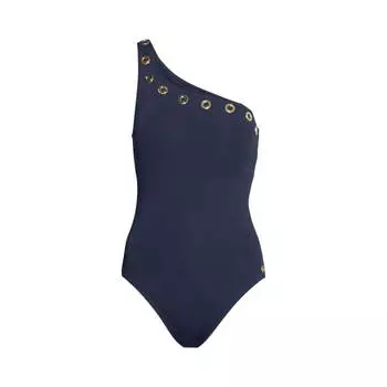 Купальник MICHAEL Michael Kors One Shoulder Onepiece, темно-синий