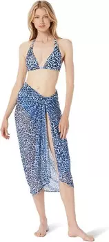 Купальник MICHAEL Michael Kors Wildcat Wrap Cover-Up Skirt, цвет Tide Blue