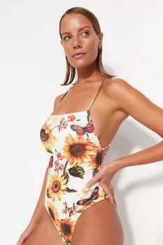 Купальник - Многоцветный - Животный принт Trendyol, разноцветный