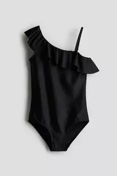 Купальник на одно плечо H&M, черный