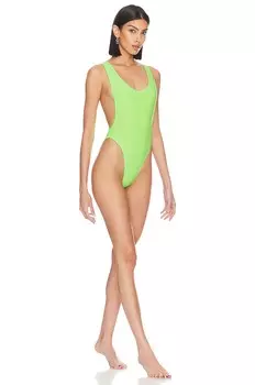 Купальник Norma Kamali Reversible Marissa, цвет Neon Green & Sos