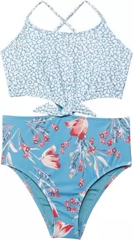 Купальник O'Neill Kids Sylvie Floral Knot One-Piece, цвет Vanilla