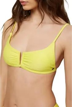 Купальник O'Neill Saltwater Solids Textured V-Wire Bralette, цвет Bright Lemon