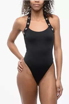 Купальник Off-White Halterneck Eyelet Details, черный