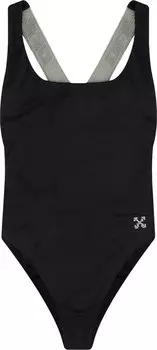 Купальник Off-White Logo Band Swimsuit 'Black', черный
