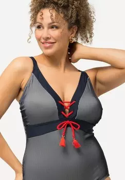 Купальник PADDED CUPS AND STRIPED DESIGN Ulla Popken, темно-синий