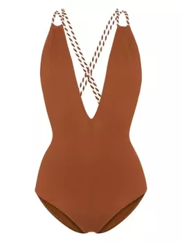 Купальник Pirouette с V-образным вырезом ERES, коричневый
