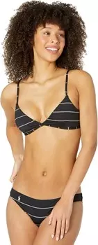 Купальник Polo Ralph Lauren Panama Stripe Over-the-Shoulder Triangle Bra, черный