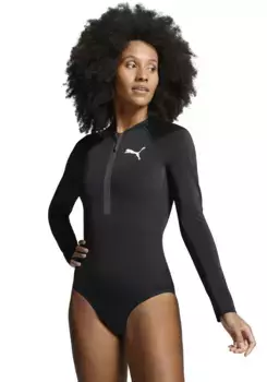 Купальник PUMA с логотипом, черный