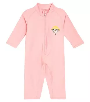 Купальник-Рашгард Baby Owl с оборками Mini Rodini, розовый