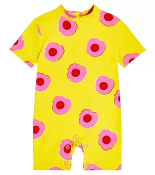 Купальник рашгард с детским принтом Stella Mccartney Kids, апельсин