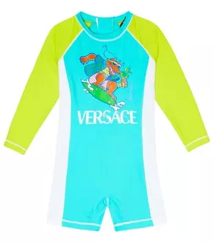 Купальник рашгард с детским принтом Versace Kids, мультиколор