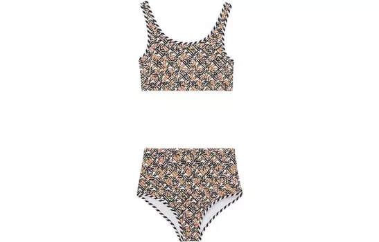 Купальник раздельный Burberry с принтом и узором, белый