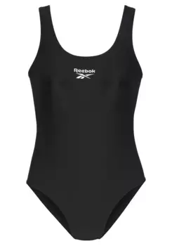 Купальник Reebok "Adelia", спортивный крой с вырезом на спине-борцовке, черный